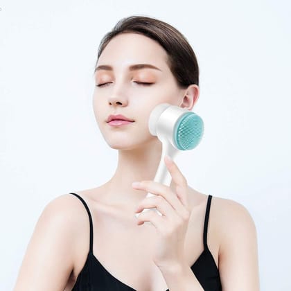 Silicone Manual Dual Face Wash Brush | Deep Pore Exfoliator & Massager | Gentle Scrub for Men & Women