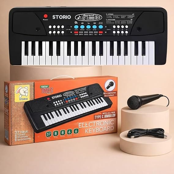 Storio Kids Piano Keyboard with Mic I Electronic Musical Toy for Boys & Girls Age 2-5