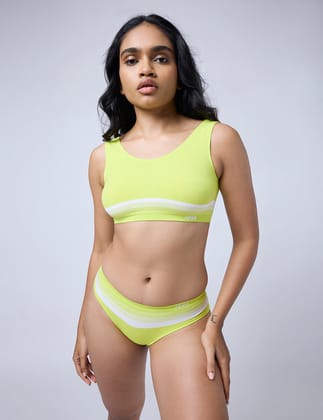 Everyday Stripe Bralette-LIME / L