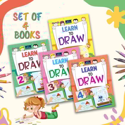  Learn To Draw Copy Coloring Book For Kids (Set Of 4)