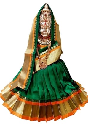 Divine Green & Gold Silk Deity Dress for Idols Divine Green & Gold Silk Deity Dress for Idols