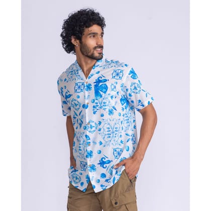 Men’s Cotton Shirt | Azure-S