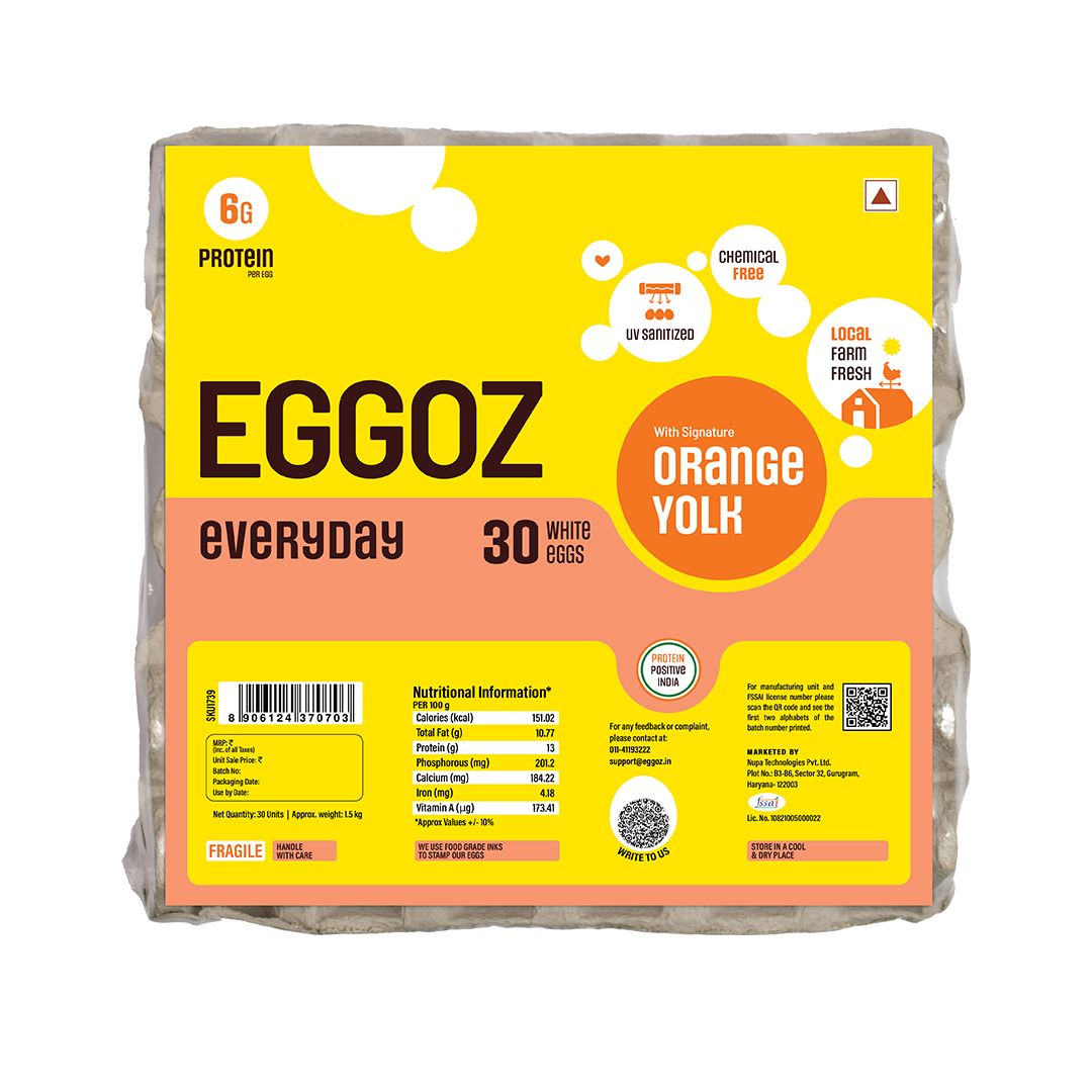 Eggoz Everyday 30 White Farm Fresh Eggs