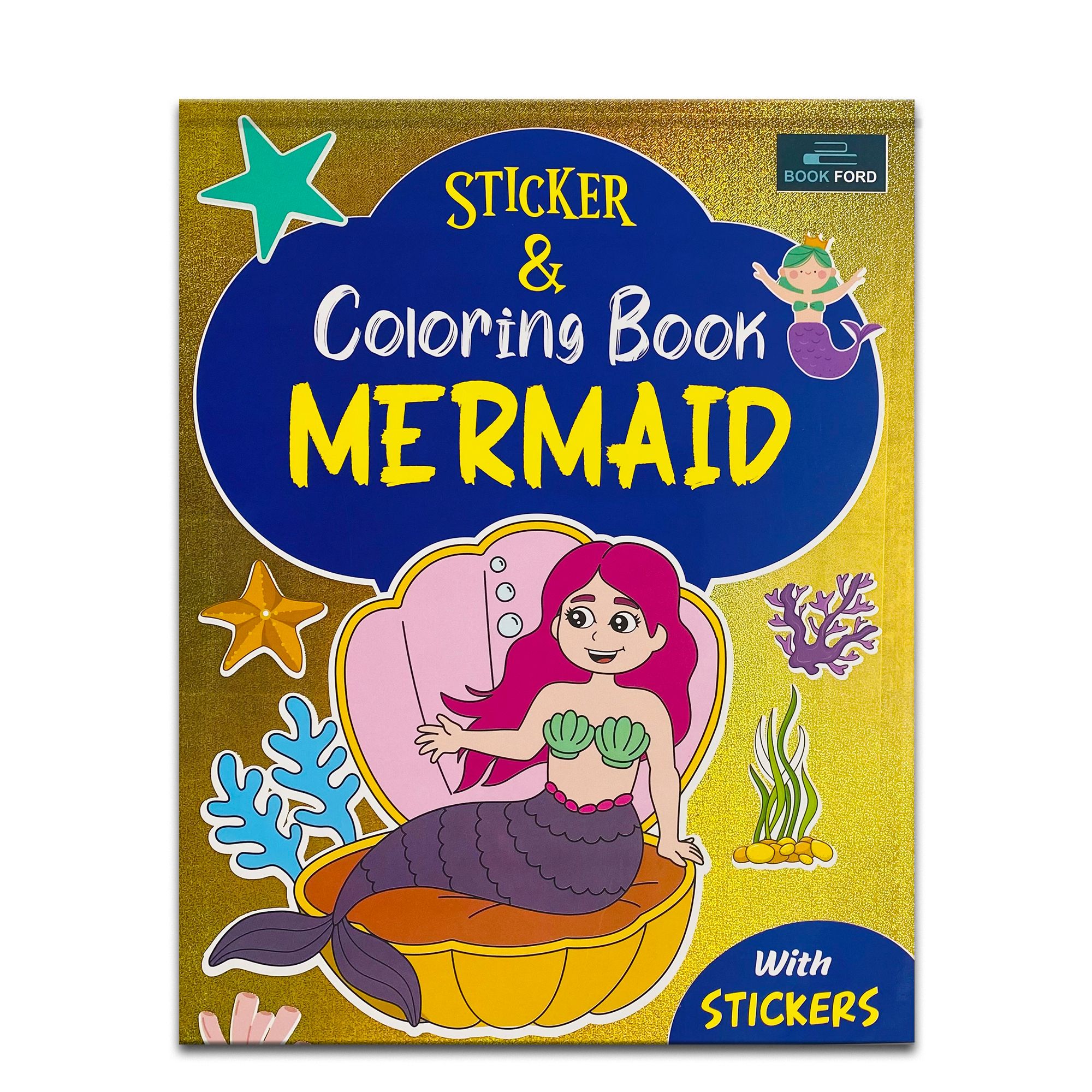 Sticker & Coloring Book - Mermaid Coloring Book For Kids