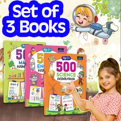 500 Activity Book for Kids (Set of 3) - Maths , English And Science