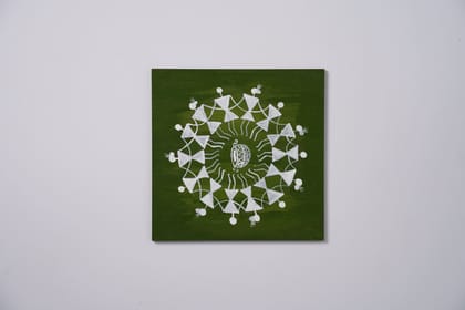 Canvase Warli Art, A Traditional Folk Painting