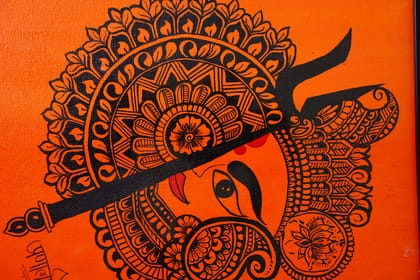 Maa Durga Mandala Art painting frame