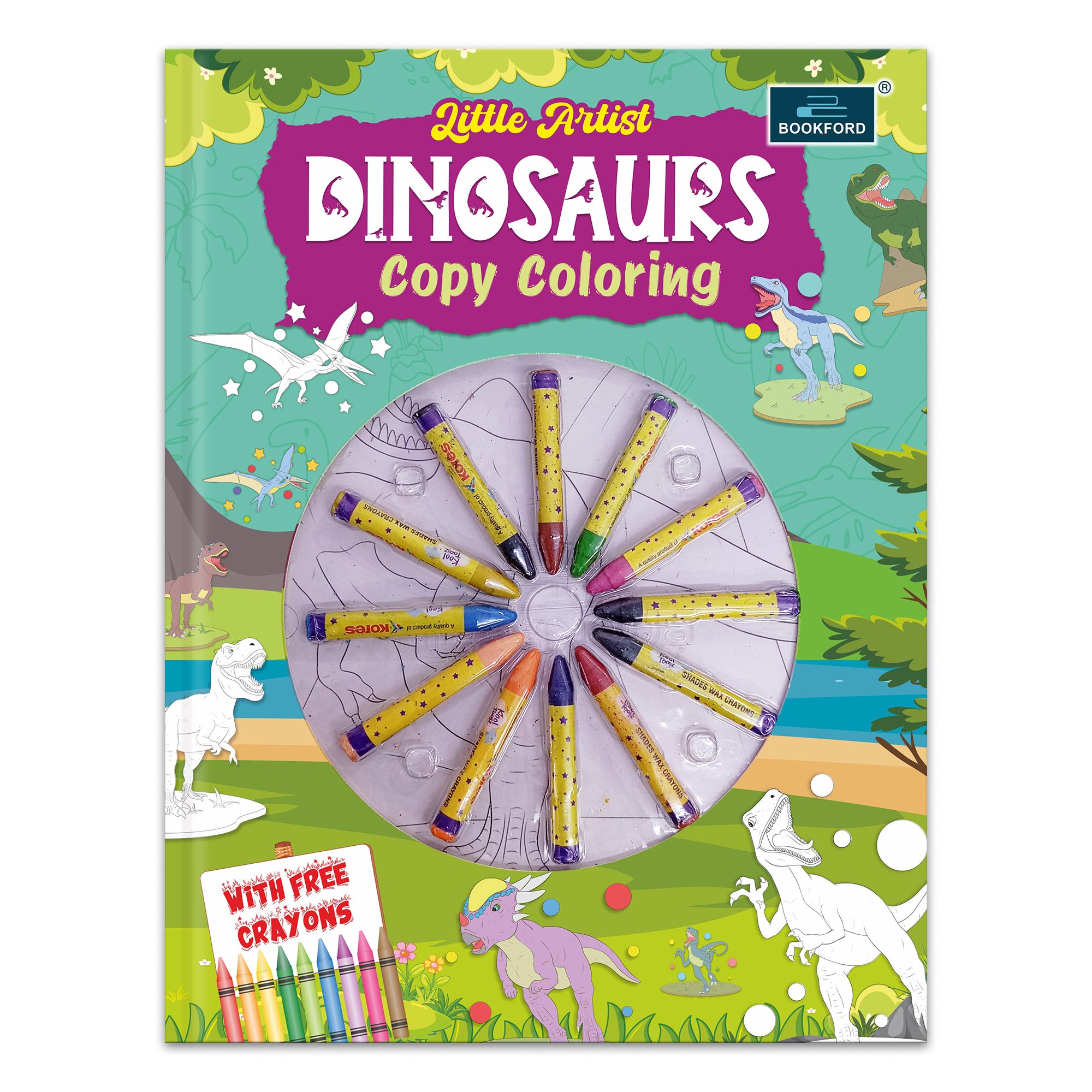 Little Artist Dinosaurs Copy Coloring For Kids