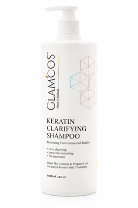 Glamcos Professional Keratin Clarifying Pre Shampoo | Deep Cleansing & Detox Shampoo | Removes Environmental Toxins & Impurities | Prepares Hair for Keratin Treatment | Salon Professional Use – 1000ml