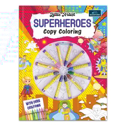 Little Artist Superheroes Copy Coloring For Kids