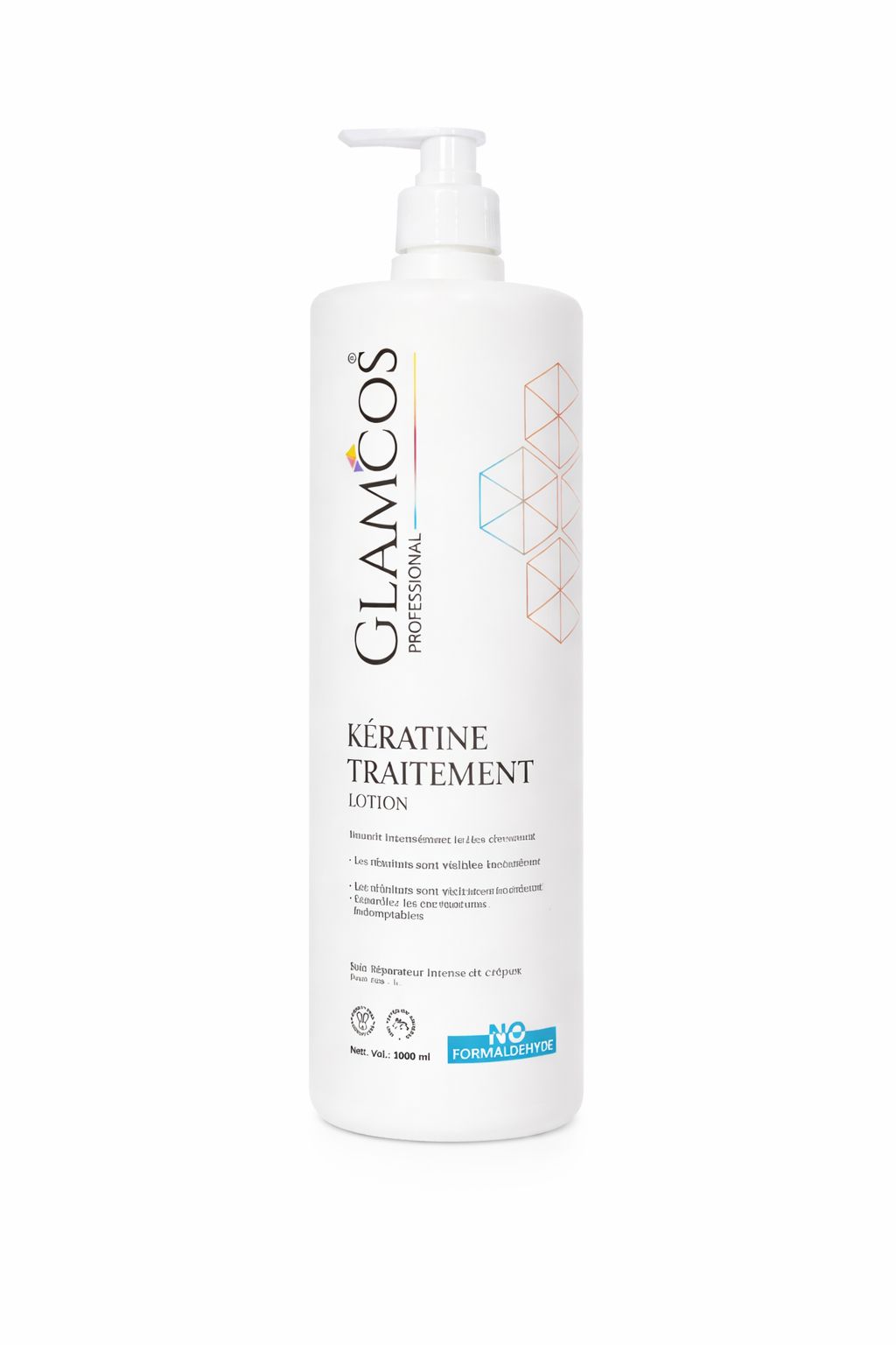 Glamcos Professional Keratin Treatment Lotion | Salon Professional Hair Smoothening Treatment | Deep Nourishing & Repair | Controls Frizzy, Dry & Unmanageable Hair | No Formaldehyde | 1000ml