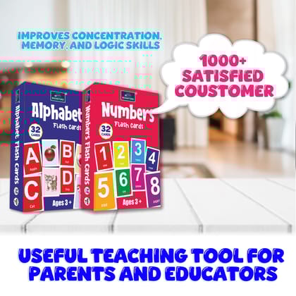 Flash Cards - Set Of 2 Flash Cards For Kids - Alphabet, And Numbers Multicolor