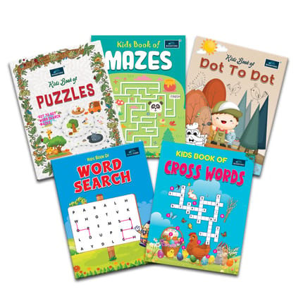 Quizs and Puzzle for Kids (Set of 5) - Puzzle, Word Search, Kids Book of Mazes, Kids Book of Dot to Dot & Kids Book of Cross Words 