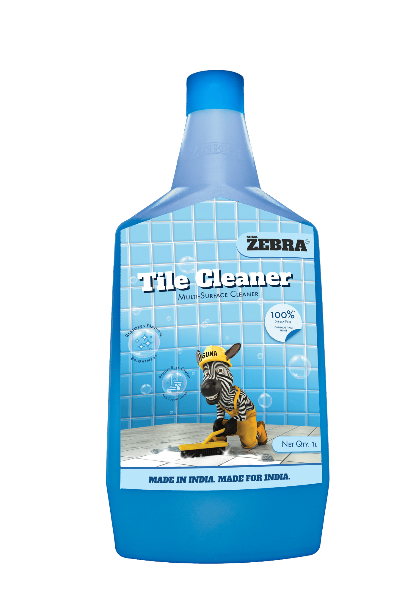 SUNA ZEBRA Tile Cleaner – Powerful Floor & Bathroom Tile Cleaning Liquid | 1000ML