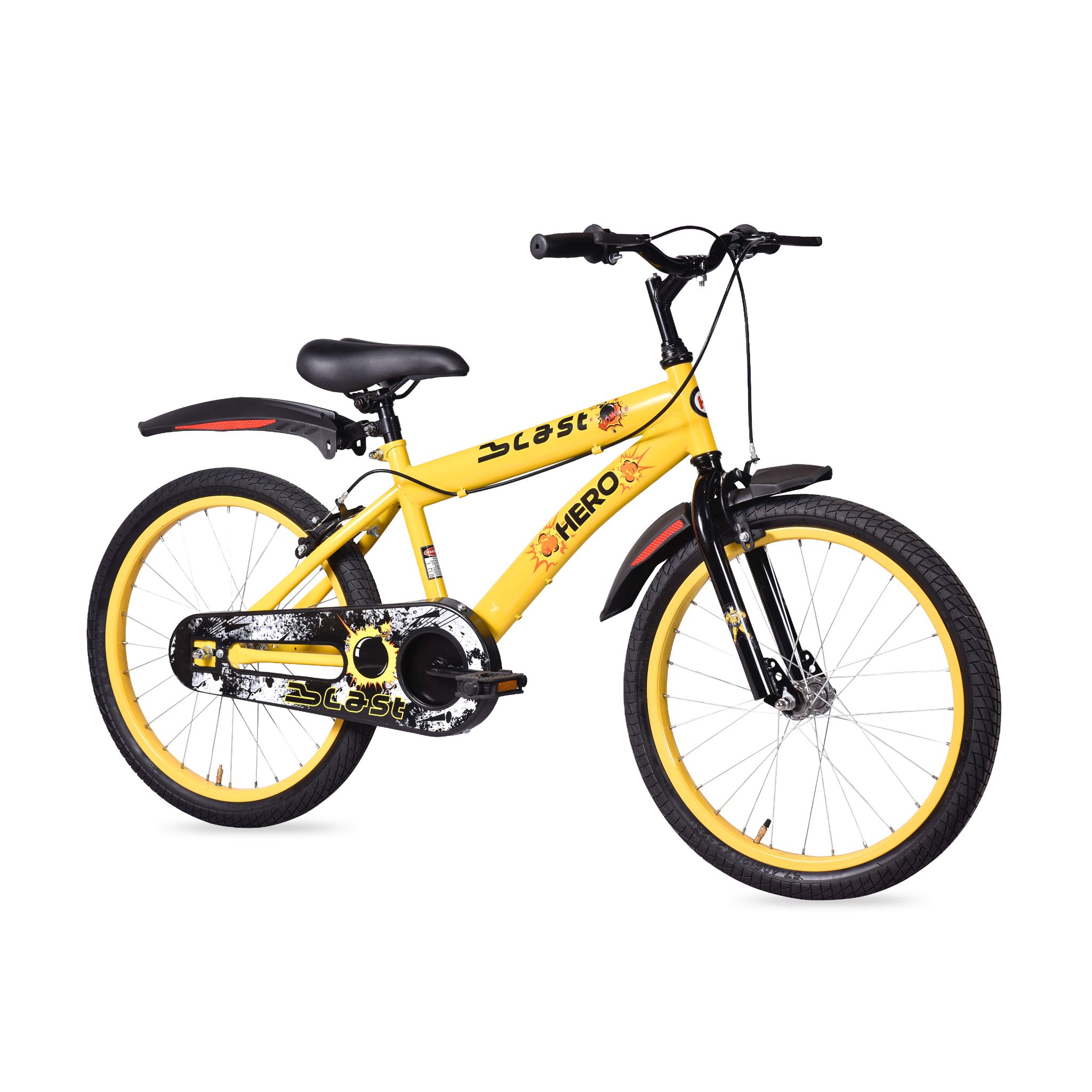 HERO Blast 20T 20 T (inch) Roadster Cycle (Single Speed, Yellow, Black, Rigid)