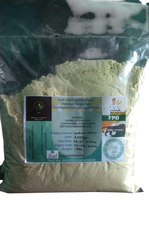 Premium Chana Sattu Powder - 1 Kg Pack by Goh Vikas Mahila Kisan