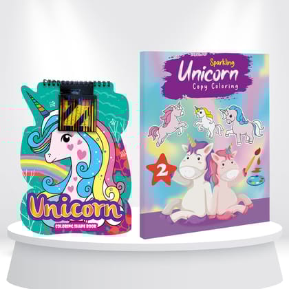 Unicorn Shape & Sparkle Coloring Book Part 2 Set of 2