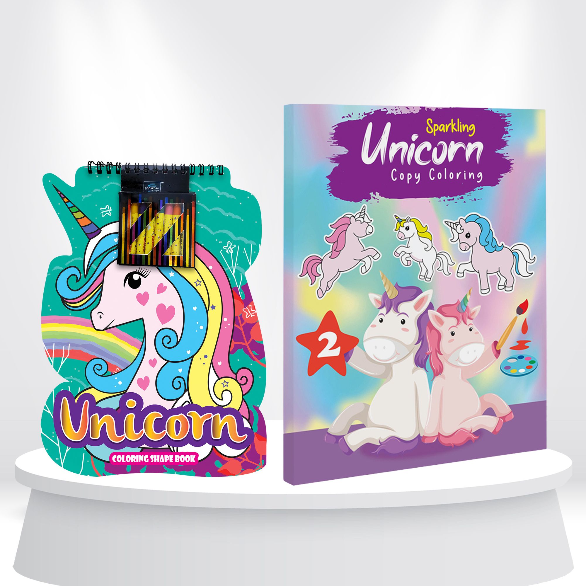 Unicorn Shape & Sparkle Coloring Book Part 2 Set of 2