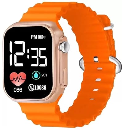 Ultra Orange Watch Digital Orange Waterproof LED Display Kids Watch for Boys & Girls Men and Women Birthday Christmas Gift Age 4-15 Years