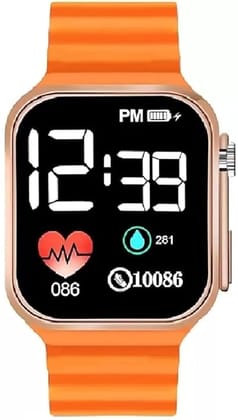 Ultra Orange Watch Digital Orange Waterproof LED Display Kids Watch for Boys & Girls Men and Women Birthday Christmas Gift Age 4-15 Years