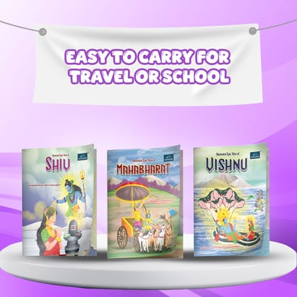 Epic Tales – Set of 3 | Stories of Vishnu, Shiv & Mahabharat | Mythology Story Books for Kids