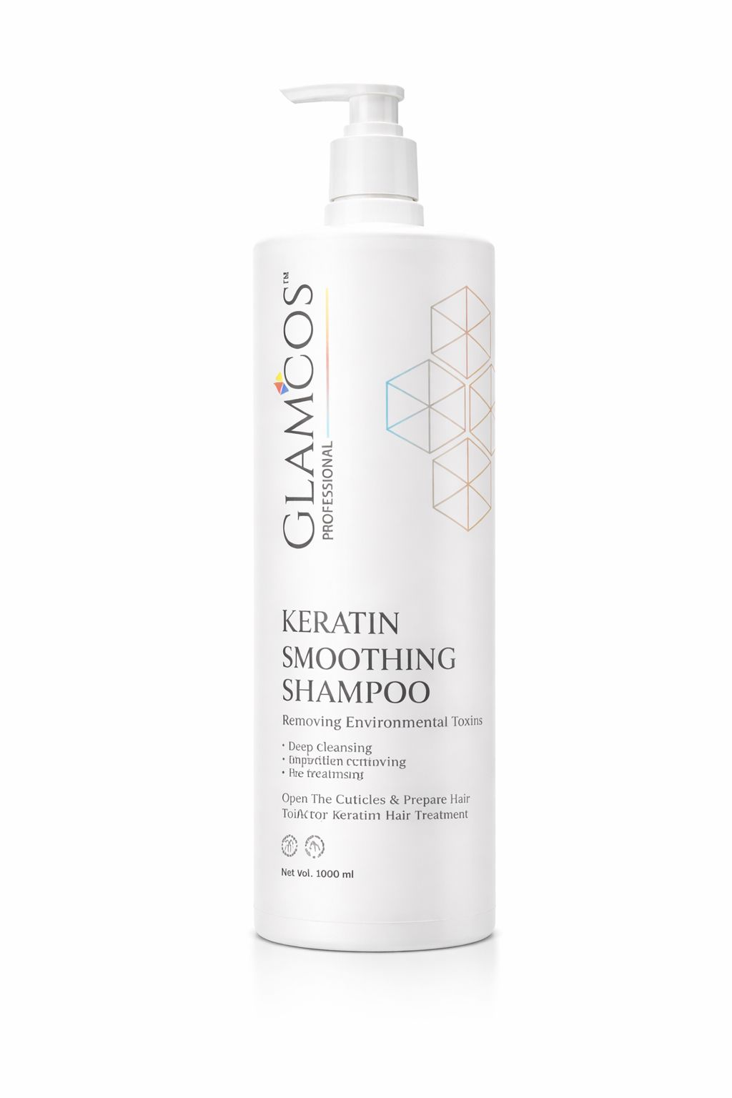 Glamcos Professional Keratin Smoothing Shampoo 1000 ml – Deep Cleansing, Frizz Control & Salon Keratin Care