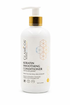 Glamcos Professional Keratin Smoothing Conditioner with Keratin Protein | Repairs, Nourishes & Smoothens Dry, Damaged & Chemically Treated Hair | Salon Hair Conditioner – 300 ml