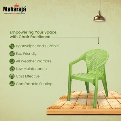 Best Plastic Chair – Maharaja Galaxy  Comfortable Arm Rest  200kg Capacity  Home & Outdoor