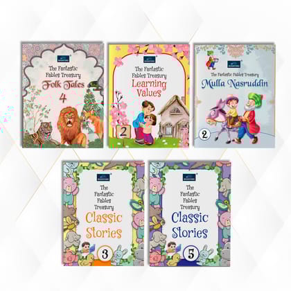 The Fantastic Story Mega Collection – Set of 5 | Mulla Nasruddin 2, Learning Values 2, Folk Tales 4 & Classic Stories 3,5