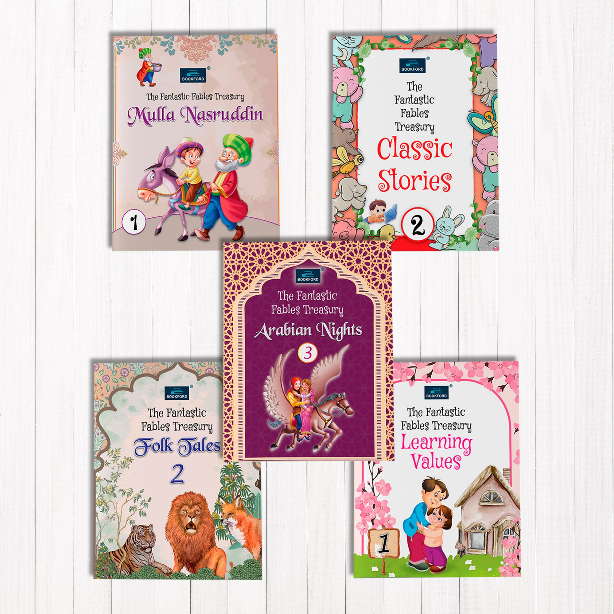 The Fantastic Mega Story Collection – Set of 5 | Mulla Nasruddin 1, Learning Values 1, Classic Stories 2, Folk Tales 2 & Arabian Nights 3