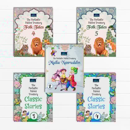 The Fantastic Story Collection – Set of 5 | Mulla Nasruddin 2, Classic Stories 1 & 4, Folk Tales 4 & 5