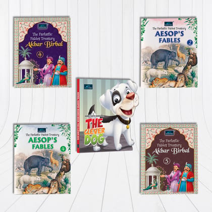  The Fantastic & Shapes Story Collection – Set of 5 | The Clever Dog, Akbar Birbal 4,5 & Aesop’s Fables 2,4