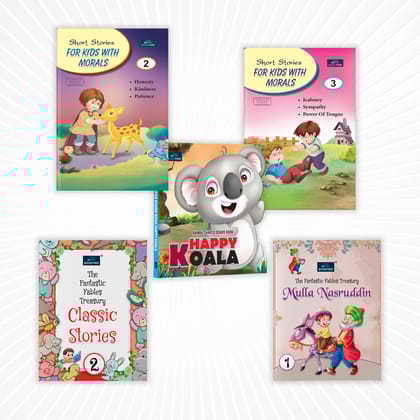 Story & Moral Mega Pack – Set of 5 | Happy Koala, Mulla Nasruddin 1, Classic Tales 2 & Short Stories with Morals 3