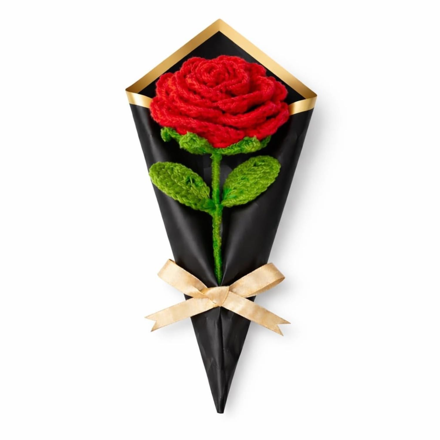 Handmade Crochet Red Rose Bouquet - Everlasting Flower Gift