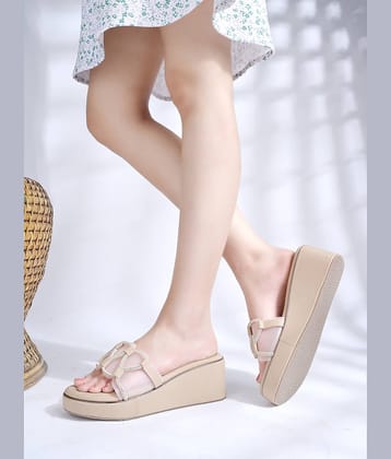 Shoetopia Beige Women's Sandal Heels