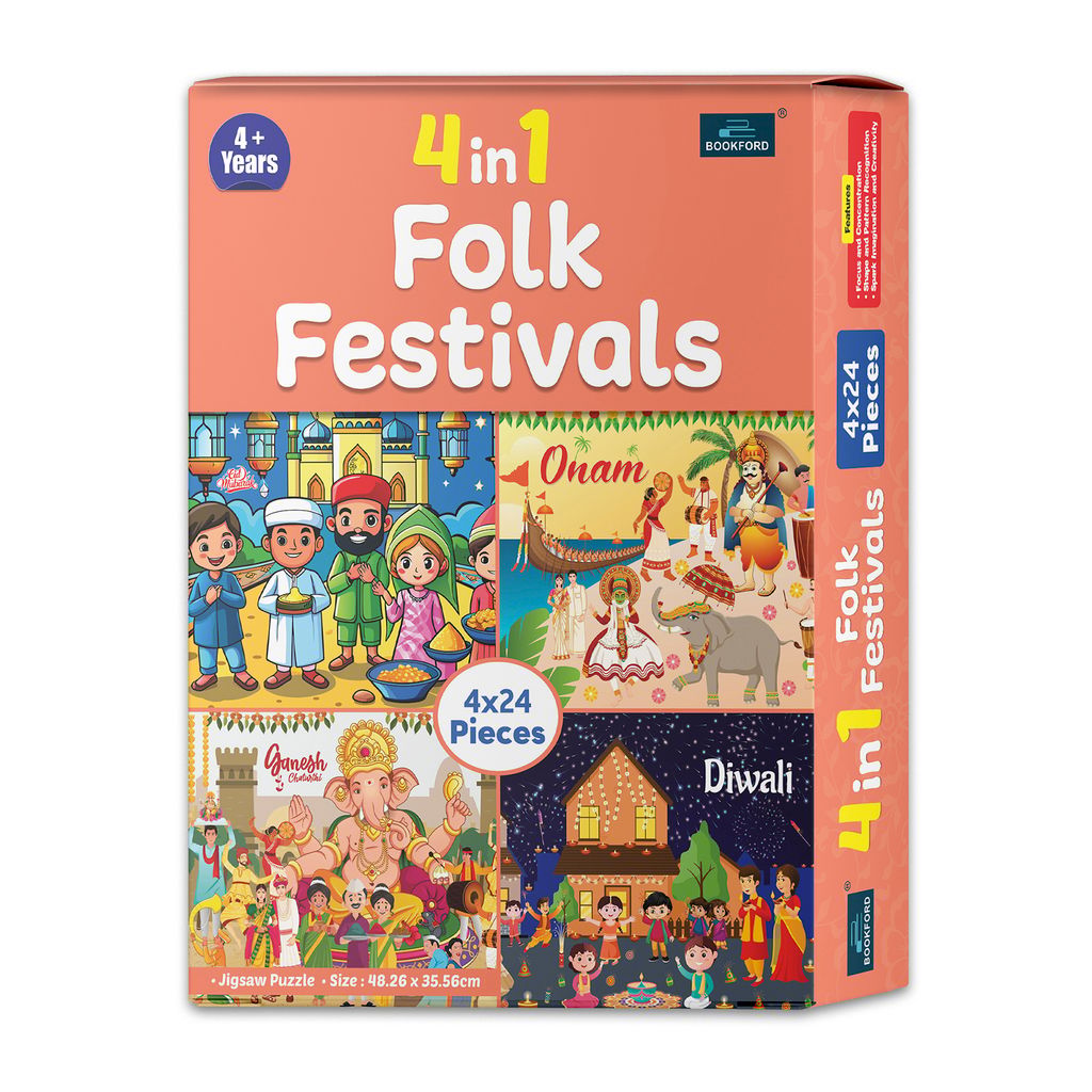 4 In 1 Folk Festivals Jigsaw Puzzle - 96 Pieces