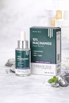 Dermacells 10% Niacinamide Face Serum with Zinc for Acne Marks, Oil Control & Pore Minimizing – 30 ml