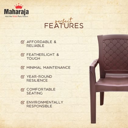 Maharaja Premium Plastic Outdoor Chair – Durable Outdoor Seating | Weather-Resistant Home & Garden Plastic Chair