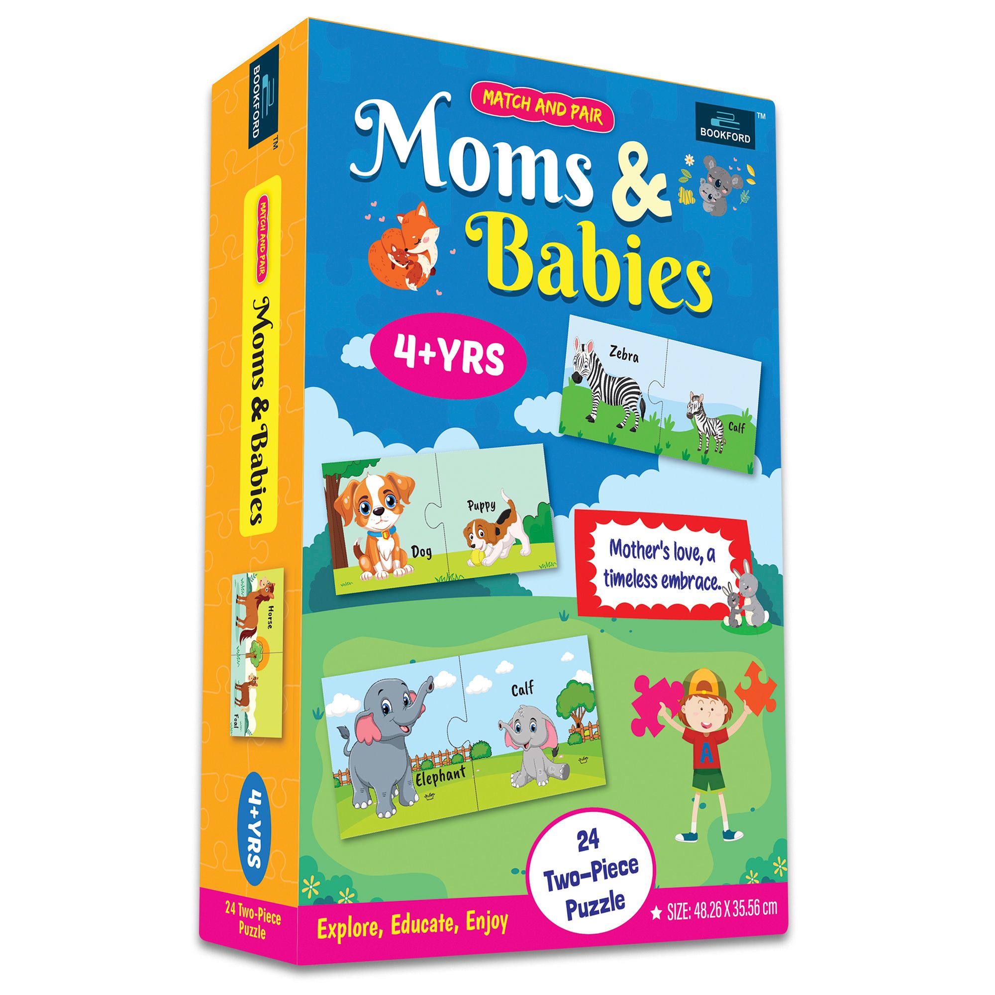 Match & Pair - Mom & Babies Jigsaw Puzzle Game & Fun And Learning 48 Pieces
