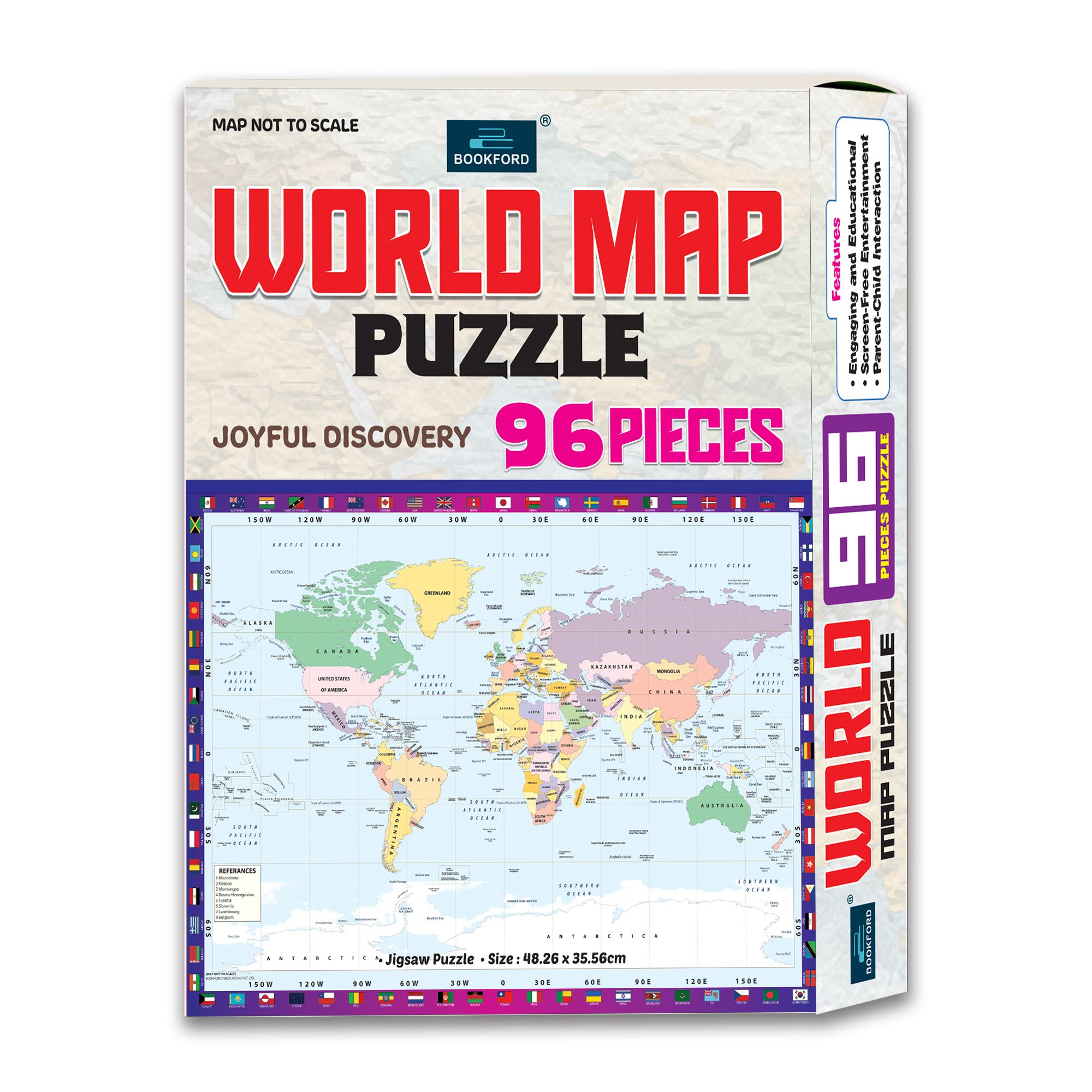 World Map Jigsaw Puzzle Jigsaw Puzzle Game & Fun And Learning 96 Pieces
