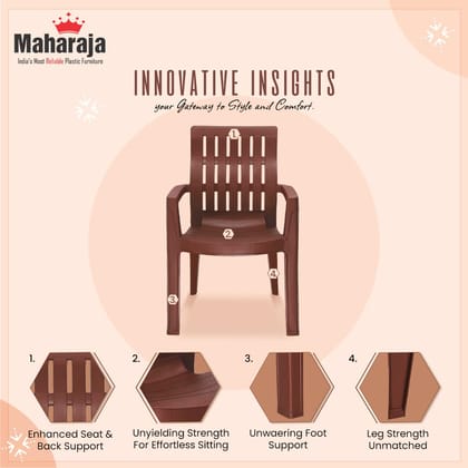 Maharaja Fortuner Orthopaedic Plastic Chair – Comfortable Heavy Duty Outdoor & Indoor Seating | Premium Garden & Home Chair