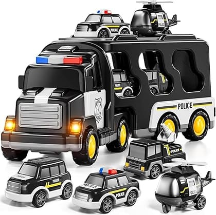 Mini Explorer 5 in 1 Police Trucks Boy Toys for 3-5 Year Old Toddlers Mini Explorer 5 in 1 Police Trucks Boy Toys for 3-5 Year Old Toddlers