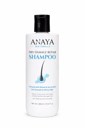 Anaya Naturals Dry Damage Repair Shampoo with Wheat & Soy Protein for Smooth & Shiny Hair – 300 ml