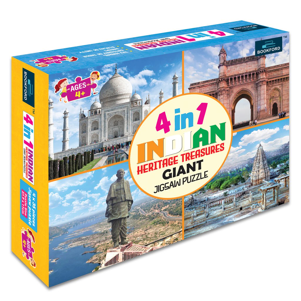 4 In 1 Indian Heritage Tresures Giant Jigsaw Jigsaw Puzzle - 140 Pieces
