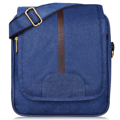 Blue Stylish Linen Textured Cross Body Sling Bag For Men SL06