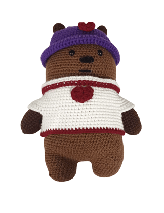 Handmade Crochet Soft Toy – Teddy Bear with Cap – Teddy Bear with Cap