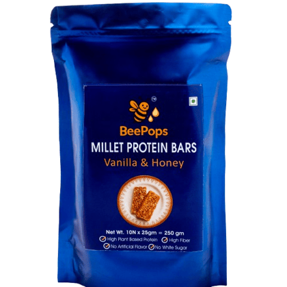 BeePops Protein  Bars- Vanilla & Honey (10NX25G)