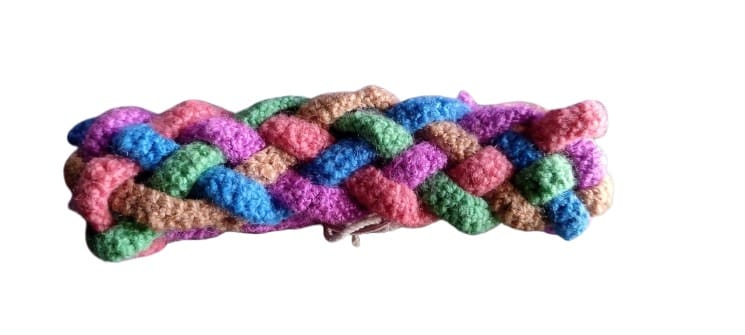Vibrant Multicolor Braided Yarn Headband - Handcrafted Hair Accessory