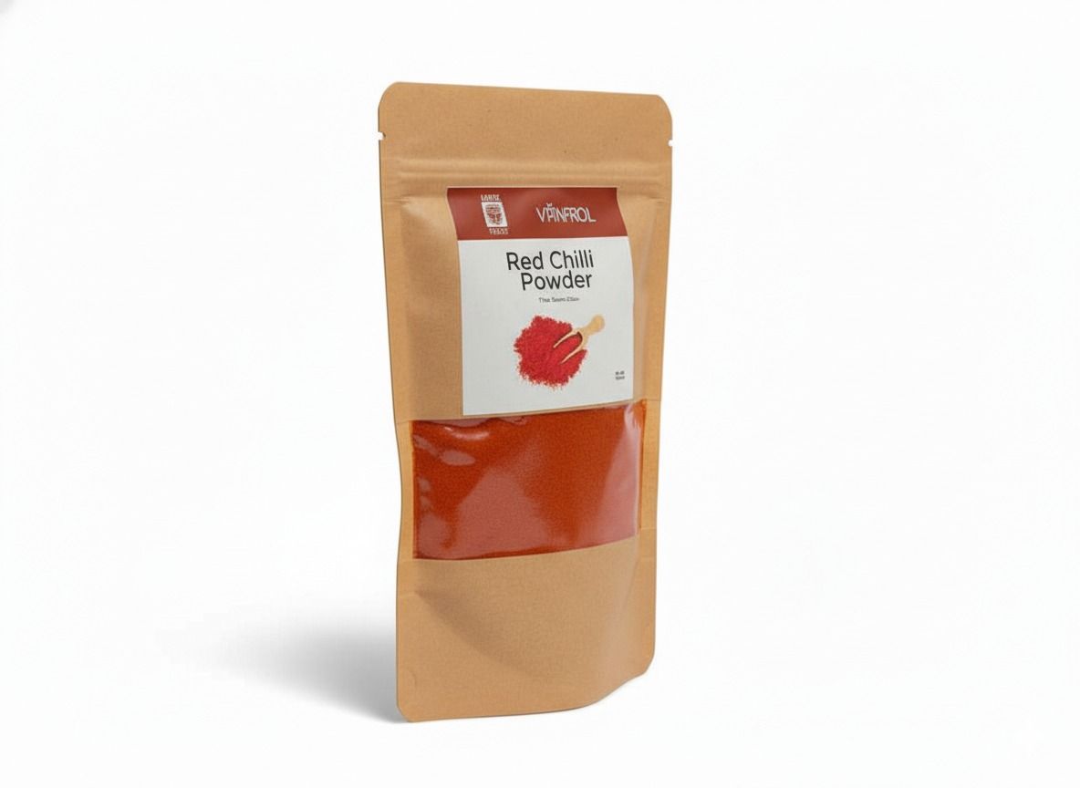 Brown Paper Stand-Up Pouch Red Chilli Powder