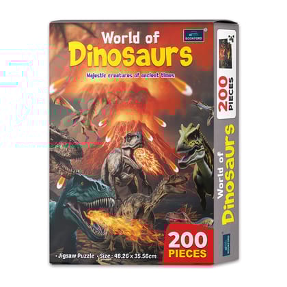  200 Pieces - Bookford World Of Dinosaurs Jigsaw Puzzle 